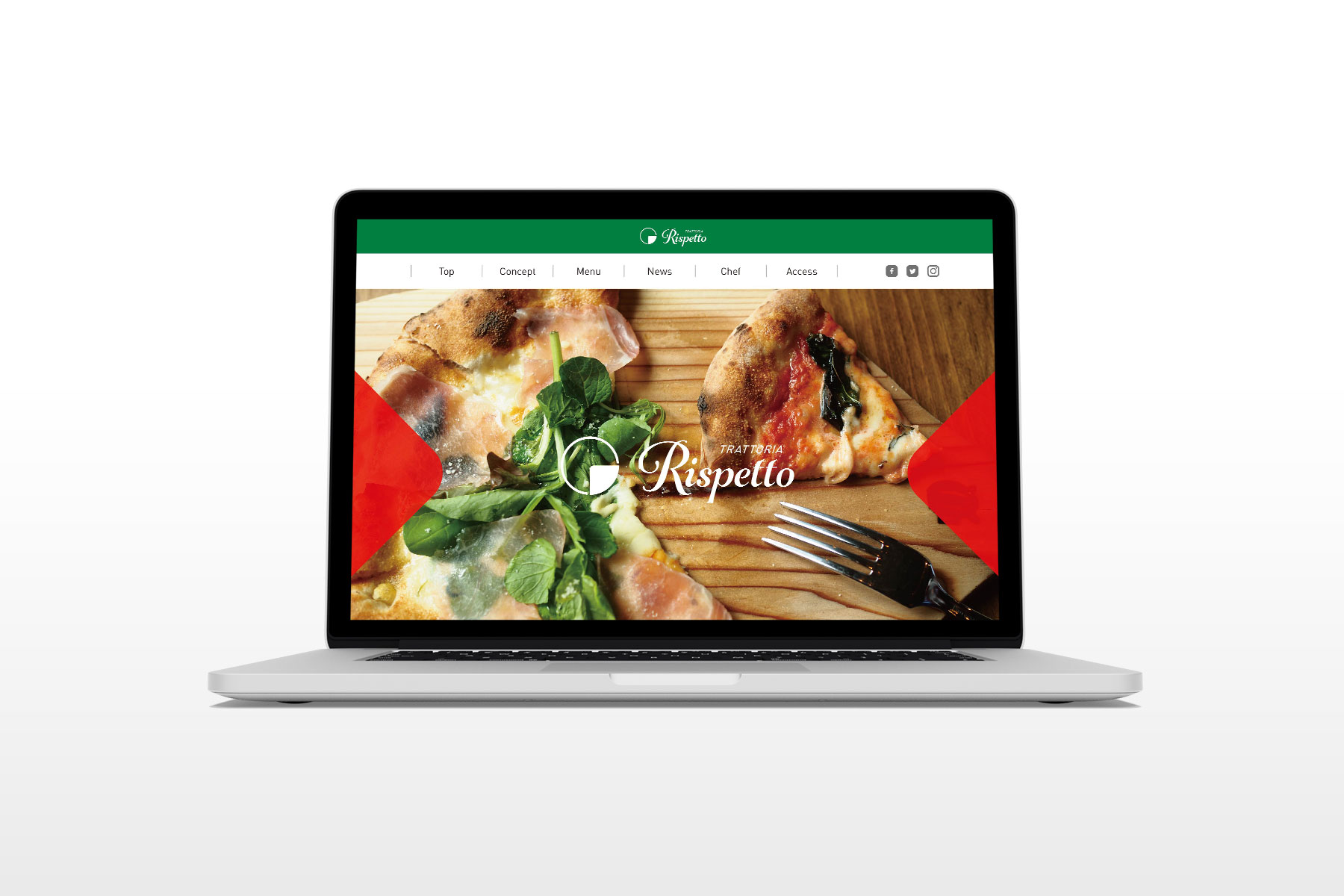 TORATTORIA Rispetto ピザの美味しいイタリアンレストランWEBサイト